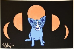 George Rodrigue Blue Dog Blue Phases Silkscreen Print Signed Numbered Artwork - Picture 1 of 5