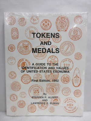 Guía de Fichas y Medallas para Identificación y Valores EE. UU. Exonumia 1ª Edición Alpert Elman Foto 1 de 4