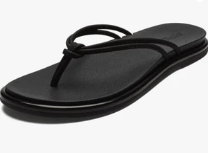 OluKai 'Aka Women’s Sandals Slippers Flip-Flops Black Size 8 New in Box - Picture 1 of 6