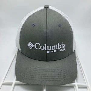 Columbia PFG Gray White Fitted Hat Size L/XL Mesh Back Cap - Picture 1 of 8