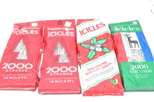 Vintage Icicles Tinsel Doublt Count National Christmas Tree Sparkle Strands - Picture 1 of 3