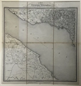 Königreiche Würtemberg Karte Lithographie Fleischmann Friedrichshafen See 19. Jh - Picture 1 of 12