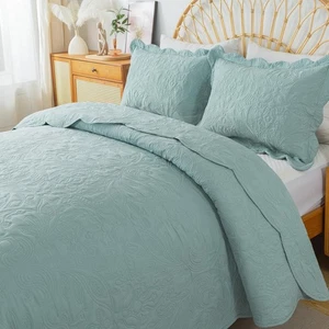 Quilt Set Queen Size - 3 Pieces Queen Quilt Bedding Set Microfiber Quilt Sets... - Picture 1 of 9