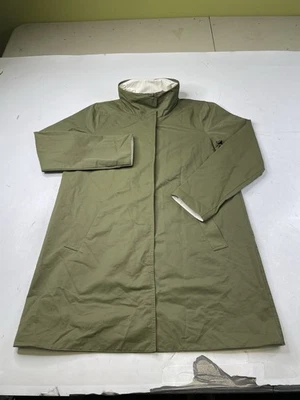 Abrigo Chaqueta Reversible Eileen Fisher Mujer Pequeño Verde Blanco Imán Foto 1 de 4