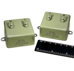2pcs PIO capacitor 1uF 600V 5% KBG-MP Paper in Oil for Tube Amplifier USSR NOS - Picture 1 of 3