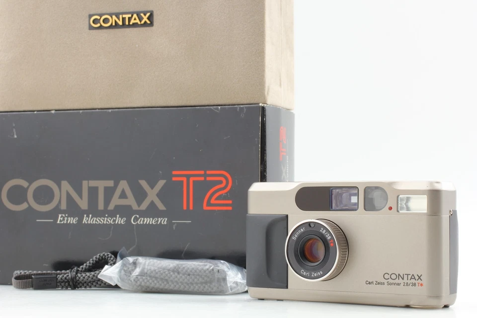 [OPT MINT Box] Contax T2 Silver 35mm Point & Shoot Film Camera From JAPAN - Image 1 of 4