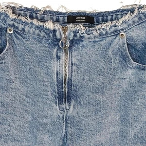 Social Tourist Damen 5R 27W blau Distressed durchschlagen String Grunge Ring Reißverschluss Jeans - Bild 1 von 8