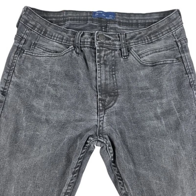 Pantalones de mezclilla Zara Hombre 31x29 Negros Calce Ajustado YKK Cremallera Pierna Recta Foto 1 de 4