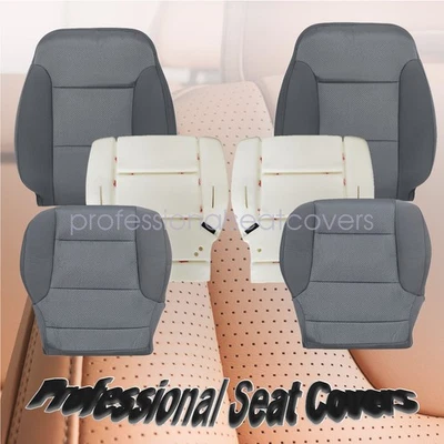 For GMC Sierra 1500 2500HD / YUKON 2015-2019 Front Cloth Seat Cover Gray / Foam Foto 1 de 4