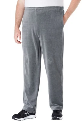 KingSize Men's Big & Tall Tall Velour Open-Bottom Sweatpants - Image 1 of 2