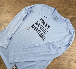 Nike Memphis Grizzlies Shirt Mens Medium Blue NBA Engineered Long Sleeve Warmup - Picture 1 of 10