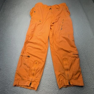 VINTAGE Polo Ralph Lauren Pants Men 38x29 Orange Cargo Prison Paratrooper Baggy - Picture 1 of 17