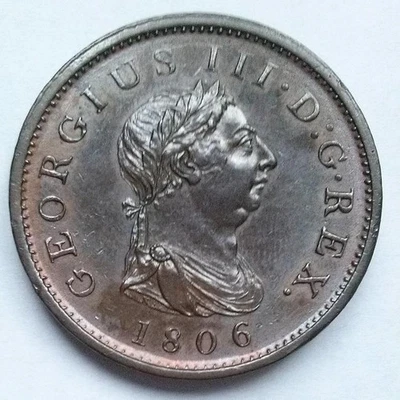 1806 George III One Penny Copper Coin Uncirculated - Image 1 of 2