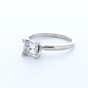 ANILLO SOLITARIO CLÁSICO PLATINO CORTE PRINCESA D/VVS1 DIAMANTE CREADO EN LABORATORIO 1,3 QUILATES - Imagen 1 de 3