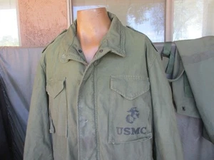 1975 OD USMC M-65 Field Jacket, LARGE, M1965 Field Coat, M65 - Bild 1 von 21