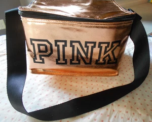 Victoria's Secret PINK Insulated Cooler Bag & Koozie Rose Gold Copper Tote Box - Picture 1 of 5