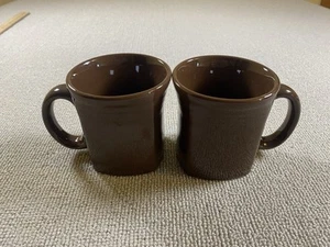 2- Fiesta Fiestaware Chocolate Brown Large Square Coffee Mug Cup Retired - Picture 1 of 4