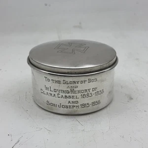 Sterling Silber Kommunion Pyx Box Associated Metalcrafts Co Philadelphia ca. 1950er - Bild 1 von 6