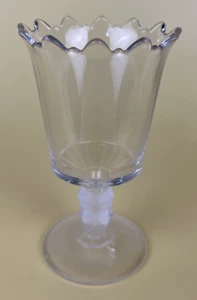 Vintage Duncan & Miller Spooner / Goblet ~ Scalloped Rim ~ 3 Faces Frosted Stem - Picture 1 of 6