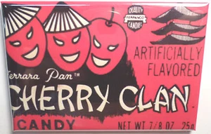 Cherry Clan Vintage Candy Box 2" x 3" Refrigerator or Locker MAGNET Wrapper - Picture 1 of 3