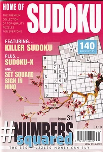 HOME OF SUDOKU PUZZLE BOOK MAGAZINE BACK ISSUE # 31 ,140 SQUARED NUMBER PUZZLES - Picture 1 of 3