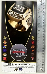 2010 Colorado Buffaloes Ring Kansas State Wildcats Commemorative Football Ticket - Picture 1 of 4