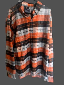 Camisa de franela a cuadros para hombre otoño naranja gris talla XXL otoño - Imagen 1 de 1