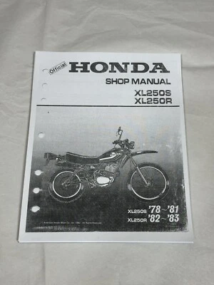 Paper Factory Service Shop Repair Manual 1978-1983 Honda XL250S XL250R XL250 - Image 1 of 3