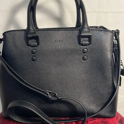 Cartera Bandolera ALDO Legoiri Cuero Negra Asas Superiores Nueva Sin Etiquetas Para Mujer Foto 1 de 4