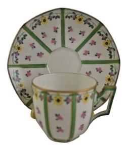 Limoges Tea Set Cup & Saucer Vintage Porcelain Demitasse with Limoges Markings - Picture 1 of 8