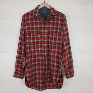 Pendleton Herren Größe 15,5 Schurwolle Knopfleiste Hemd kariert rot schwarz Langarm - Bild 1 von 18