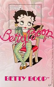 DOMINICA BETTY BOOP IN CHAIR STAMPS SS MNH 2001 ROSE ANIMATED CARTOON CHARACTER - Picture 1 of 1