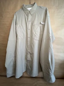 Nueva con etiquetas Colombia Ventilada Super Tamiami Gris LS Camisa Con Botones Para Hombre Talla Grande - Imagen 1 de 9