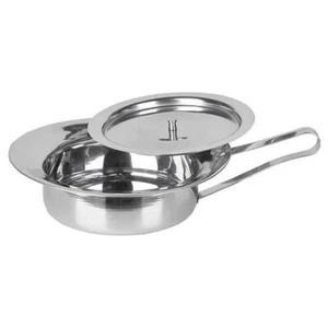 PRZEBITKI Patelnia łóżka Stal nierdzewna ECO Płaski uchwyt Pokrywa 850g Pielęgnacja 320x85mm - Zdjęcie 1 z 1