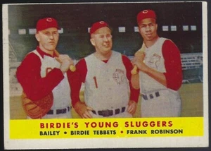 1958 Topps #386 "Birdie's Young Sluggers" Bailey Tebbets F Robinson HOF BB Card - Picture 1 of 2