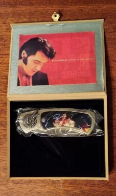 猫王普雷斯利口袋刀世纪艺术家全新原装盒 — 第 1/4 张图片