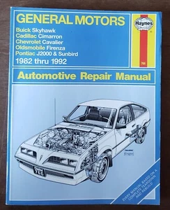Haynes 1982 thru 1992 GM J-Car Repair Manual 766 Cavalier Skyhawk Sunbird - Imagen 1 de 5