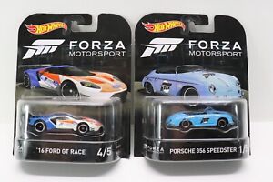 2 Hot Wheels Forza motorsports 16 Ford GT Race / Porsche 356 Speedster