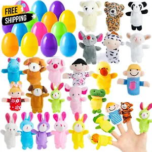 24 Pcs Easter Eggs Filled with Finger Puppets, Prefilled Egg with Cartoon Animal - Picture 1 of 8