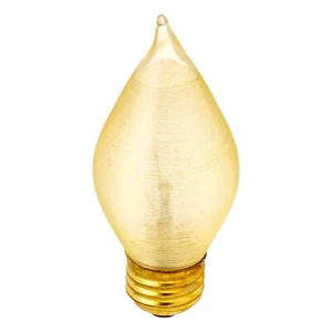C15 Spun Thread Chandelier Bulb Medium Base E26 40W Watt Amber - Picture 1 of 8