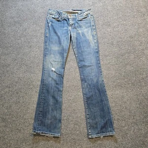 Peoples Liberation Jeans Women Size 28 Blue Stella Boot Cut Star Pockets Capsule - Picture 1 of 15