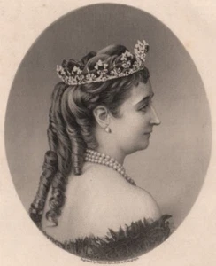 FRANCO-PRUSSIAN WAR. Eugenie, Empress Regent of France 1875 old antique print - Picture 1 of 1
