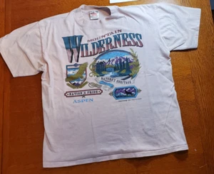 Vintage 90’s Aspen Colorado Pink Wilderness Large Short Sleeve Shirt Outdoor - Picture 1 of 15