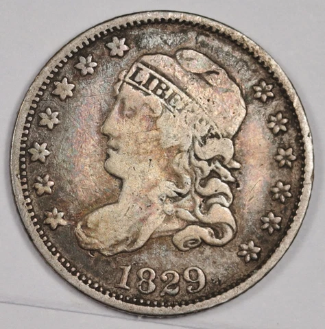 1829 Bust Half Dime.  Natural Uncleaned.  VF-XF.  179386 Cover
