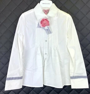 Blusa niña Monnalisa seda con gatos talla 128 nueva ''k2'' - Imagen 1 de 5