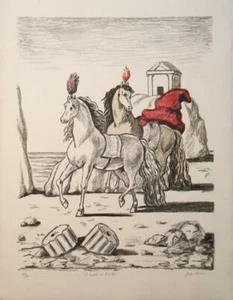 I Cavalli di Achille,1971 Original Hand Signed Lithograph by Giorgio De Chirico  - Picture 1 of 4