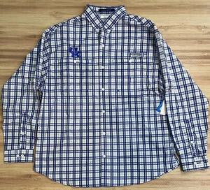 Columbia Kentucky Wildcats Super Tamiami Shirt XL Blue PFG Fishing UK Football - Picture 1 of 11