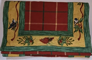 Lenox Winter Greetings Red Cardinal Check Table Runner 70" x 13" HTF NWOT - Picture 1 of 3