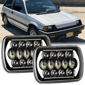 2PCS 7x6" 5x7" LED Headlights Hi/Lo/DRL For Honda 1982-1985 Civic 86-89 Accord - Picture 1 of 8