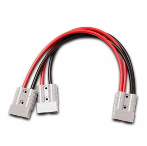 NEW 50AMP Anderson Style Plug Connector Double Y Adaptor 8AWG Automotive Cable - Picture 1 of 1